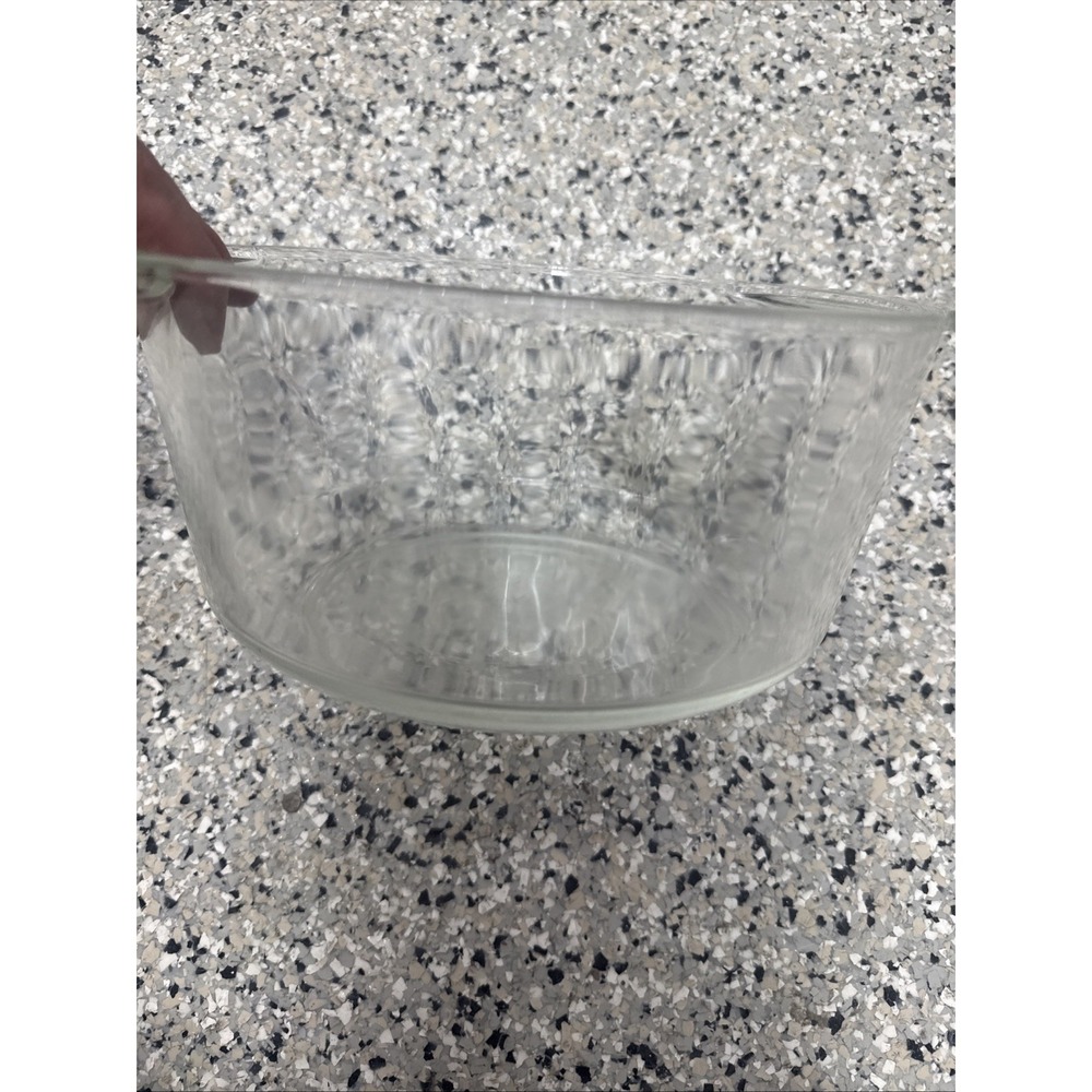 Vintage PYREX Clear Glass # 344 3 Quart 8.75" Mixing Bowl Straight Sided Handles